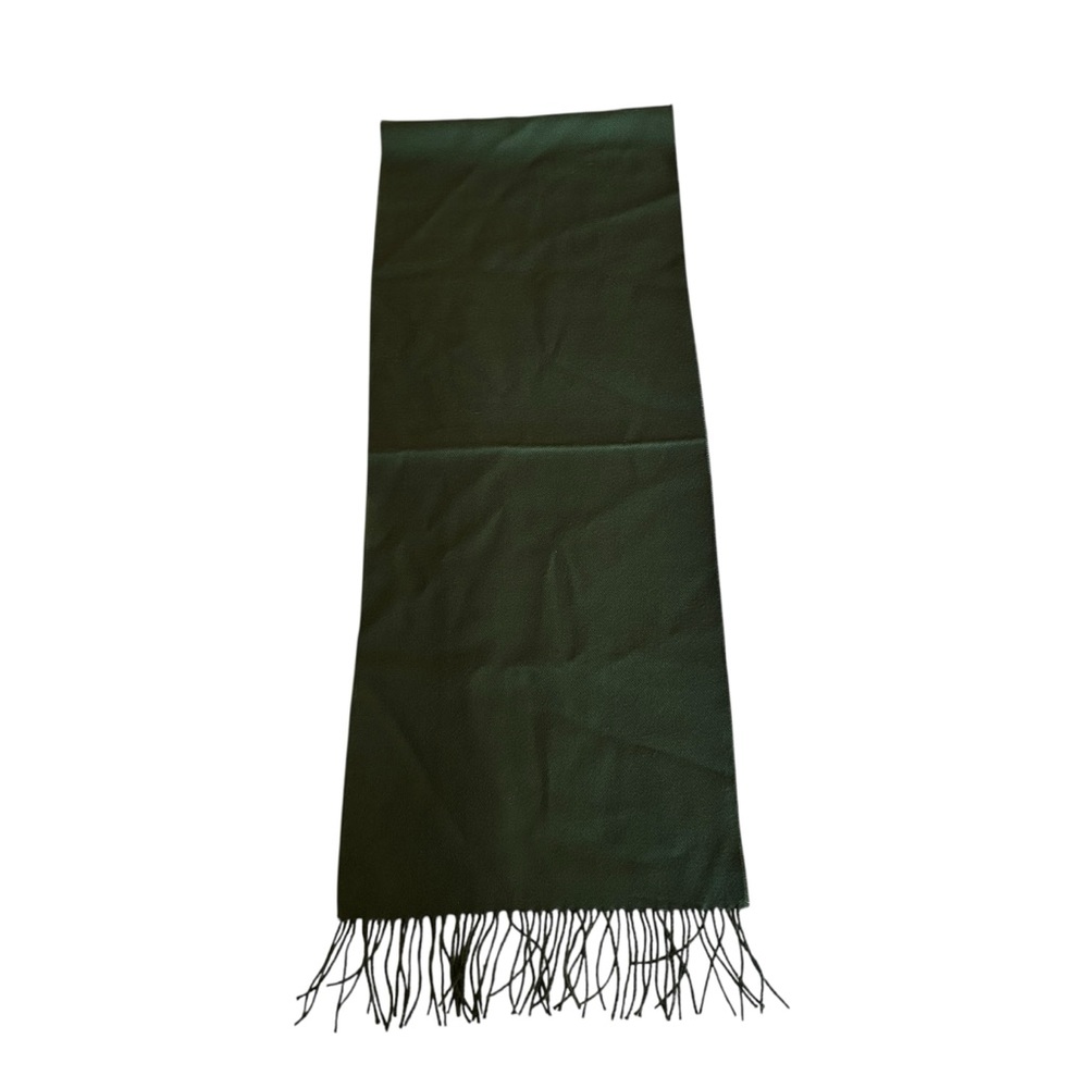 100% Cashmere Scarf Made in Scotland Green Fringe Luxury Unisex Winter Scarf - Picture 4 of 11